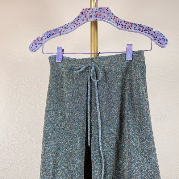 NWT Lanvin Paris Metallic Knit Joggers Blue Gold Lavender M - Picture 5 of 12